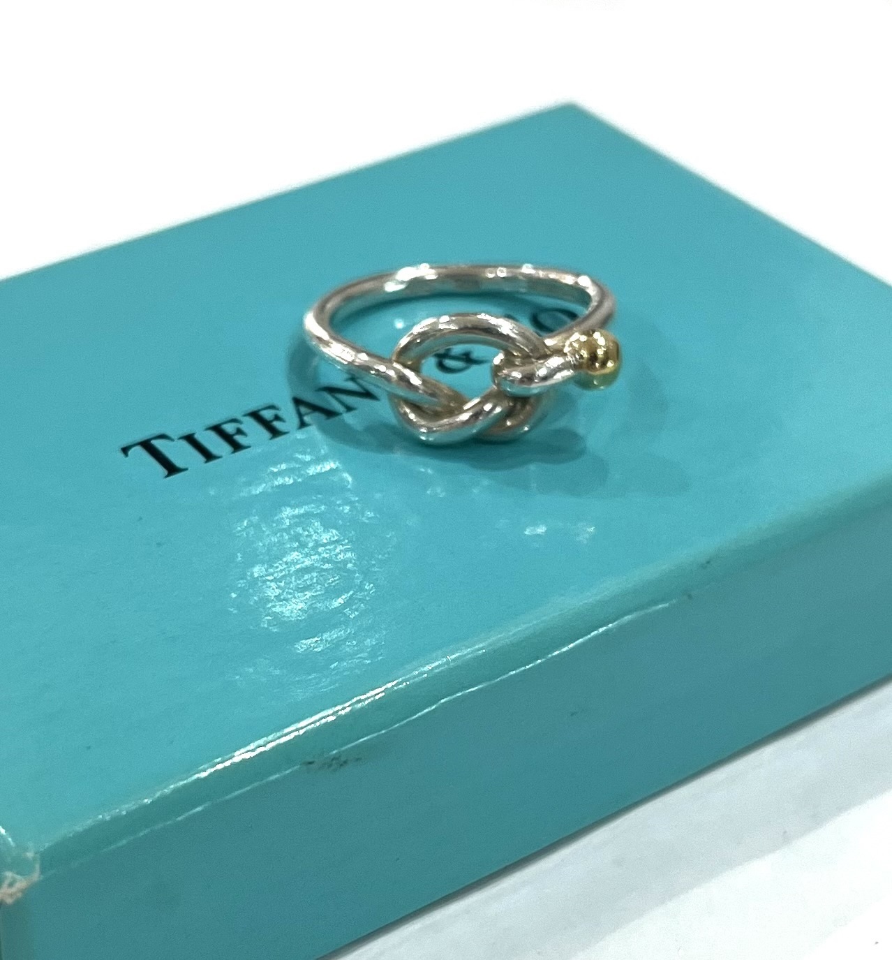 1827 TIFFANY&CO. silver925.K18 13号ラブノットリング 13号