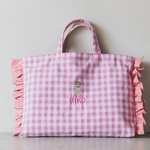 【名入れ刺繍OK】レッスンバッグ　お名前刺繍　名入れ　刺繍　入学　入園　入園準備 入学準備 入学祝い 女の子　手提げ　園バッグ　お稽古　保育園　幼稚園　小学校　通園　通学　スクールバッグ　チェック