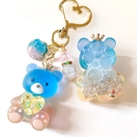 自慢のトロピカルゼリーの宝石♡一緒にお出かけくまちゃんキーホルダー　レジン　推し活　くま　