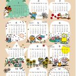「猫さんカレンダー」2025年　令和7年　布カレンダー　猫カレンダー　1年カレンダー　壁掛け　タペストリー　ねこ　ネコ