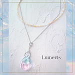 海のしずくネックレス　Lumeris　天然石オレンジムーンストーン