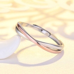 フリーサイズ クロスライン リング 指輪 S925 プラチナメッキ 