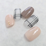 【再販】秋色チェックネイル