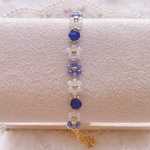 【再販】リニューアル✩推し活ブレスレット💙青(ゴールド)