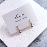 sapphire × zirconia クリップイヤリング　サファイア　9月誕生石　ジルコニア　痛くない　ギフト