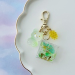 KOHAKUTO ANIMAL♡くま　　　　シャカシャカ　キーホルダー　レジン　スイーツ　プレゼント　ミニチュア　フェイクスイーツ　琥珀糖　こはく糖　フルーツ　緑　グリーン　マスカット　シトラス　柑橘