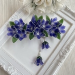 大きめバレッタ「勝利〜リンドウ」　送料無料