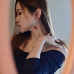 再販♡silver‼️深みのあるワインレッドパール ピアス/イヤリング