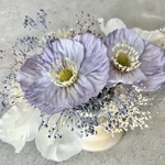 ポピーとかすみ草のヘッドドレスset　ポピー　ヘッドドレス　髪飾り　成人式　卒業式　花嫁　前撮り　和装　洋装　振袖　着物　ドレス　白無垢　髪かざり　ヘアアクセサリー　結婚式髪飾り　卒業式髪飾り