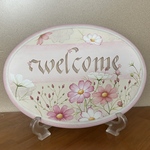 ＊トールペイント作品＊　コスモスのwelcomeプレート（オーバル）