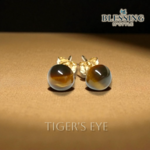 タイガーアイ 6mm 天然石 パワーストーンス タッド ピアス
