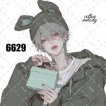 original sticker « no.6629👦🏻💚 »     //     人物ステッカー オリジナルステッカー オリジナル人物ステッカー ステッカー cotton melody 