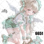 original sticker « no.6651👧🏻‎💚 »     //     人物ステッカー オリジナルステッカー オリジナル人物ステッカー ステッカー cotton melody 