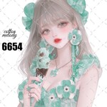 original sticker « no.6654👧🏻‎💚 »     //     人物ステッカー オリジナルステッカー オリジナル人物ステッカー ステッカー cotton melody 