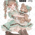 original sticker « no.6660👧🏻‎💚 »     //     人物ステッカー オリジナルステッカー オリジナル人物ステッカー ステッカー cotton melody 