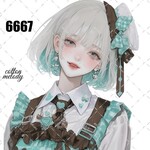 original sticker « no.6667👧🏻‎💚 »     //     人物ステッカー オリジナルステッカー オリジナル人物ステッカー ステッカー cotton melody 