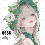 original sticker « no.6686💚 »     //     人物ステッカー オリジナルステッカー オリジナル人物ステッカー ステッカー cotton melody 