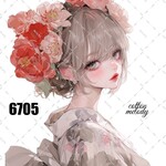 original sticker « no.6705 »     //     人物ステッカー オリジナルステッカー オリジナル人物ステッカー ステッカー cotton melody 