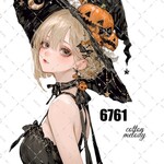 original sticker « no.6761👱🏻‍♀️🎃 »     //     人物ステッカー オリジナルステッカー オリジナル人物ステッカー ステッカー cotton melody 
