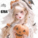 original sticker « no.6764👱🏻‍♀️🎃»     //     人物ステッカー オリジナルステッカー オリジナル人物ステッカー ステッカー cotton melody 