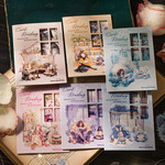 シール　静かな夜の読書　６種類９０枚入り　コラージュ　素材