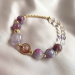 ポジティブエネルギーへ導く魔女ブレス《Unicorn bloom》ユニコーンストーン トルマリン アメジスト レムリアンシードクリスタル パワーストーン ブレスレット 金属アレルギー対応 18kpg