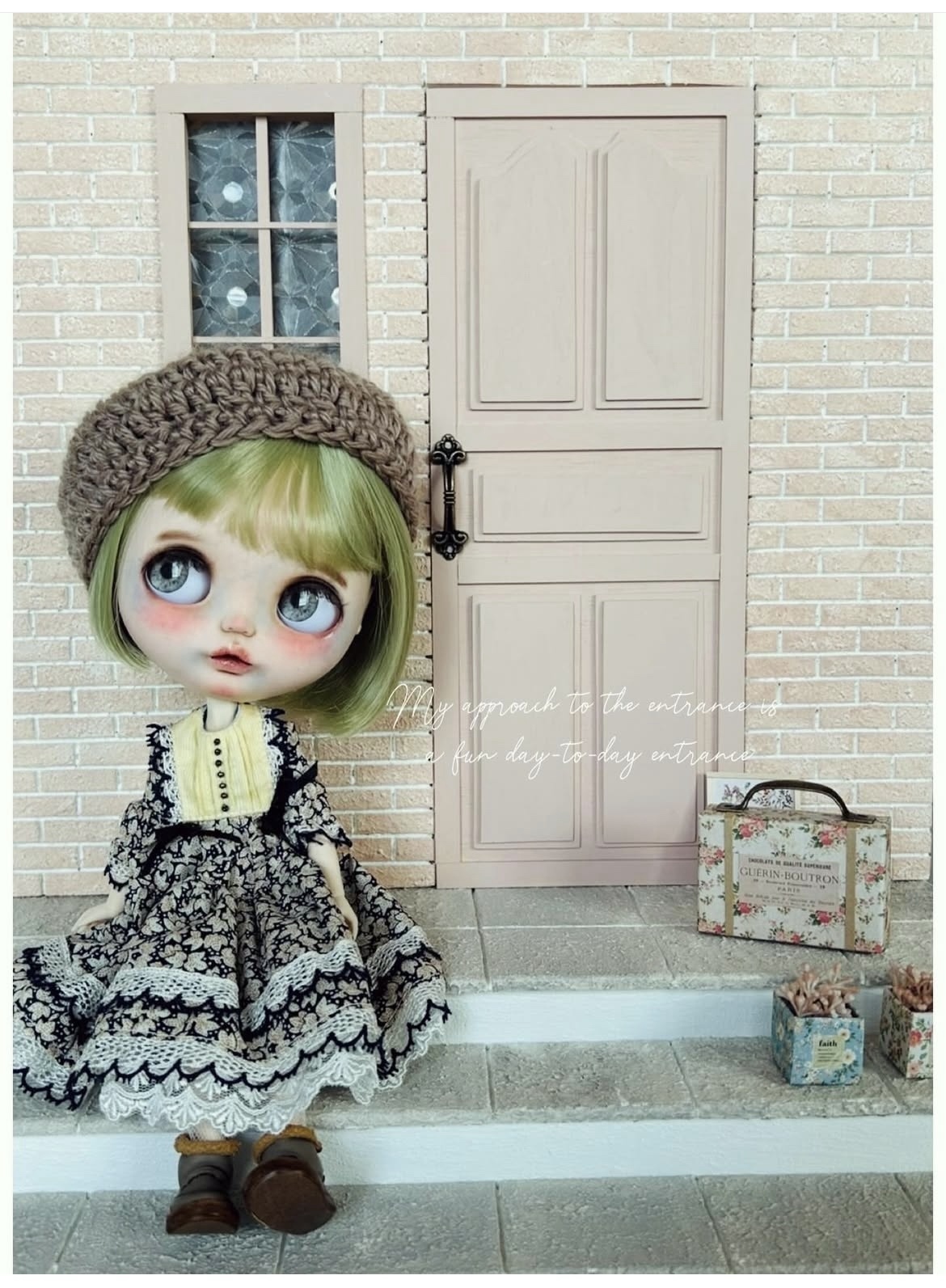 ミニチュア ドールハウス 背景ボード 壁 床 ブライス リカちゃん
