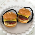 ハンバーガーのヘアゴム☆チーズ☆マル