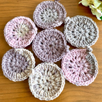 ＊送料込ワンコイン＊手編みアクリルプチタワシ☆柄おまかせ3個入り！