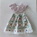 1点限り　コットンケープ付き(薄いパープル＆ラメ)💕裾レースのスカート