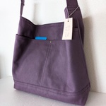 ななめ掛けできるショルダーバッグ（11号帆布、紫)