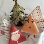 【WP-01】テトラパック型アドベントカレンダーにもなるクリスマスをもっと楽しむラッピング用紙A4【選べる12枚セット】