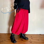小柄＆ぽっちゃりさんに🌼花刺繍ポケットのバルーンパンツ🌼ゆったり楽ちん🌼3Lの方まで穿いて頂けます。