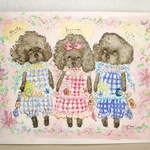 オーダー作品 くーたん様専用  水彩画 原画 額付き マット（桜）