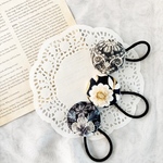 【大人気】大人可愛いインド刺繍リボンのヘアゴム インド刺繍リボン くるみボタン ヘアゴム アクセサリー 華やか 繊細 オシャレ