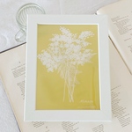 ふんわりミモザの透かしフレーム　ステンドグラス風アート　北欧雑貨
