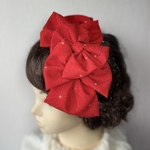 リボンのヘアアクセサリー 赤リボン 七五三 成人式 リボン髪飾り