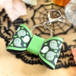 ハロウィン おばけ 反射板 キーホルダー バッグチャーム リフレクター リボン 蓄光 大人女子  通勤  ギフト 
