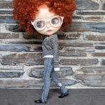 ✢ Remake  スキニー デニム パンツ ✢  【ペイント➕️ダメージ】　22センチドール　ブライス  ブライスアウトフィット アイシードール  