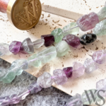 ☆再入荷【6pcs】天然石フローライト　ラフカットナゲットビーズ　