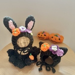 🐰かぼちゃとお花のうさぎ ニット帽 🎃