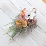 秋色癒しのスワッグ(約28cm)アーティフィシャルフラワー　結婚祝い　玄関リース　出産祝い　新築祝い　誕生日