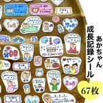 【母子手帳シール】あかちゃん成長記録シール★マタニティフレークシール