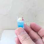 クリームソーダー　ブルー　撮影小物　ミニチュアスイーツ　miniature　ミニチュア