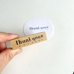 とてもシンプルな文字のハンコ　thank you ありがと