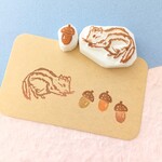 どんぐりみっけ りす2点セット消しゴムはんこ《C》りすがお好きな方へ どんぐりセット 秋らしいスタンプ メッセージカード 手帳 ラッピング