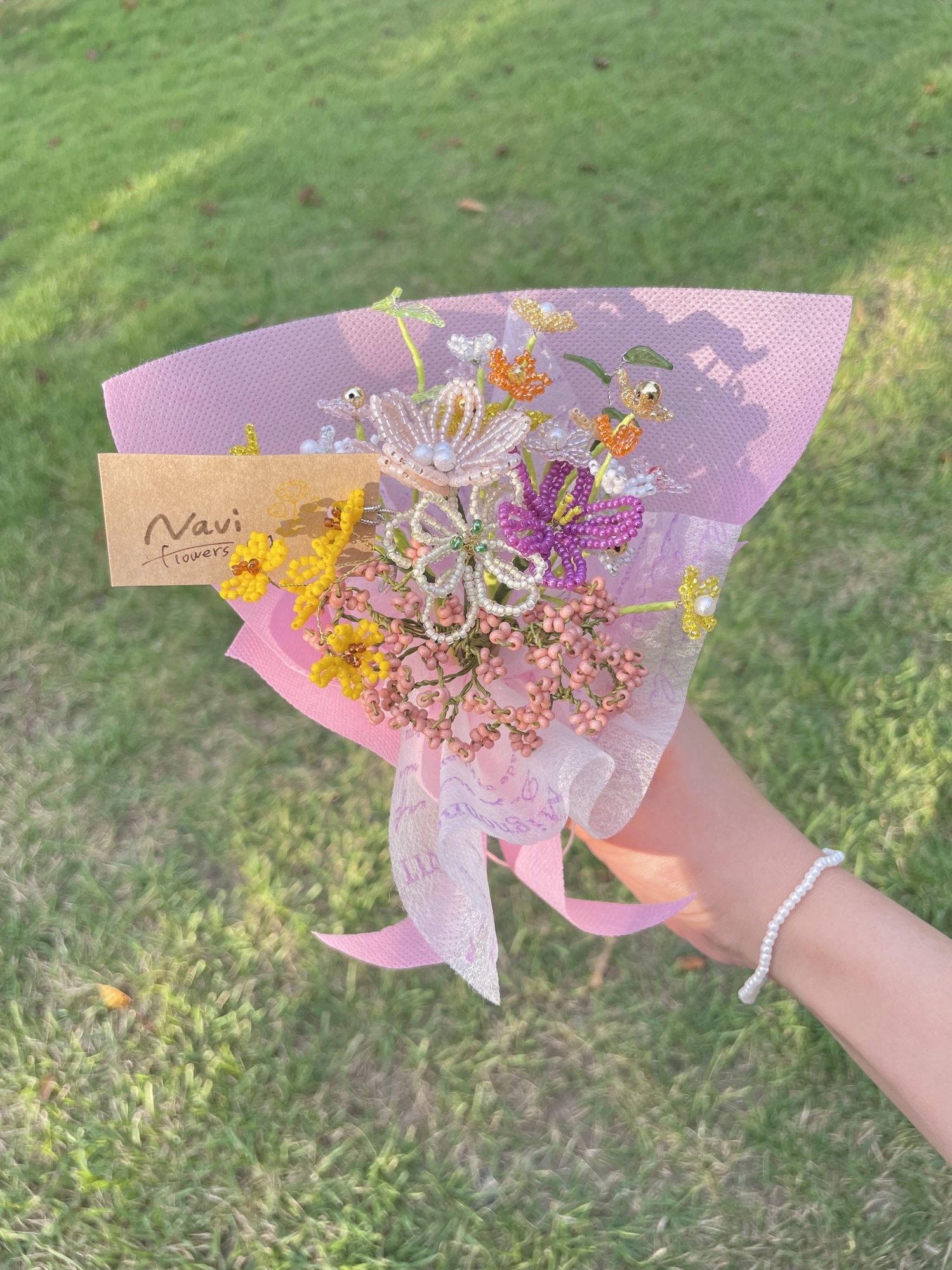 ビーズフラワーのブーケ(ラッピング済み) - navi__flowers | minne