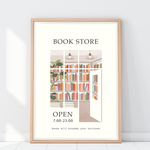 秋ポスター𓂅わたしの小さな本屋さん／読書の秋／インテリアポスター／アートポスター／ナチュラルインテリア／カフェ風インテリア