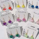 【ピアス・イヤリング】選べる推し色❤️‍🔥グリッター光る青りんごアクセサリー🍏金属アレルギー対応商品　貴方の推し色をお供に🤍