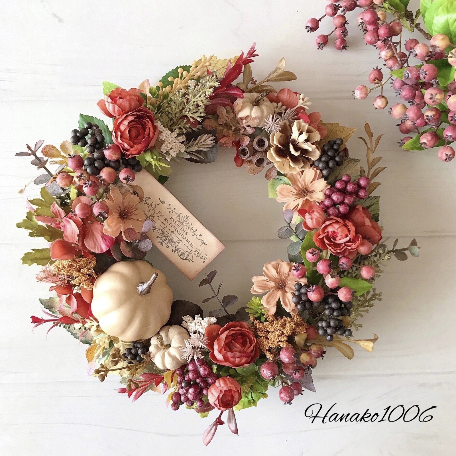 パンママ♡ミモザ♡フラワーリース ミモザのリース リース atelier-plantsplanet 通販 11109187